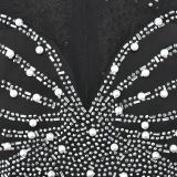 Solid Color Mesh Rhinestone Slit Long Skirt Dress