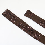 Backless Deep V Strappy Sequin Dress