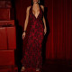 Backless Deep V Strappy Sequin Dress