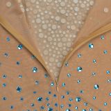 Sexy See-through Mesh Dress with Rhinestones and Slim Fit