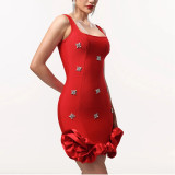 Elegant Hot Rhinestone Armband Short Dress