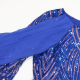 Sequin Party Hip Dress Women's Round Neck Maxi Dress