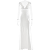 Deep V Sexy Spliced ​​chiffon Dress