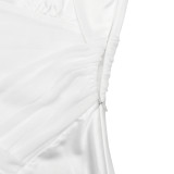 Deep V Sexy Spliced ​​chiffon Dress