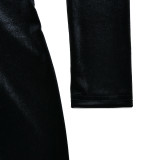 Gauze See-through Stitching Tight Solid Color Long Skirt