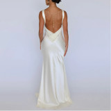 Deep V Sexy Spliced ​​chiffon Dress