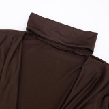 Halterneck Turtleneck Loose Long-sleeved Top Tight Trousers Sexy Suit