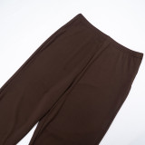 Halterneck Turtleneck Loose Long-sleeved Top Tight Trousers Sexy Suit