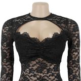Sexy See-through Lace Slim Fit Hip-hugging Jumpsuit