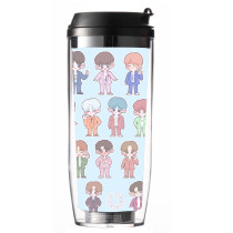 Kpop SEVENTEEN Water Cup Hand-painted Straw Cup Plastic Cup Double-layer Portable Accompanying Cup