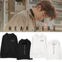 Kpop GOT7 Sweater JINYOUNG HEAR, HERE Same Hooded Sweater Plus Velvet Thin Sweatshirt