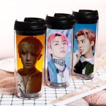 Kpop EXO-SC First Album Comeback Trailer Photo Water Cup Double Plastic Straw Cup Accompanying Cup Chanyeol Sehun