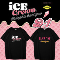 Kpop Blackpink T-shirt Ice Cream Korean style loose short-sleeved T-shirt