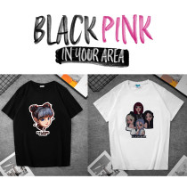Kpop BLACKPINK  T-shirt Short Sleeve PosterCombination Black and White T-shirt Autumn Bottoming Shirt