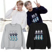 Kpop BTS Sweatshirt Bangtan Boys Color Pullover Top RM Same Style Round Neck Sweatshirt