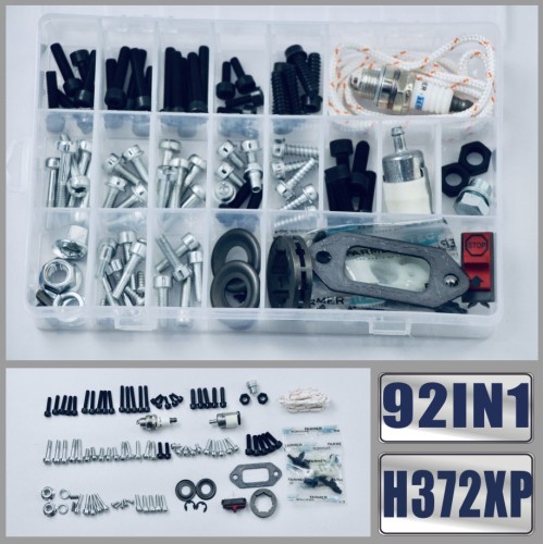 92IN1 Screws Bolts Nuts Clips Chain Tensioner Hardware Kit For Husqvarna 362 365 371 372XP Chainsaw