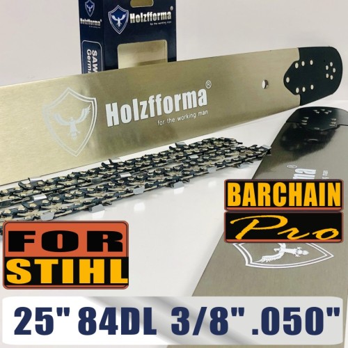 Holzfforma® Pro 24 or 25inch 3/8 .050 84DL Guide Bar & Full Chisel Saw Chain Combo For Stihl Chainsaw MS360 MS361 MS362 MS380 MS390 MS440 MS441 MS460 MS461 MS660 MS661 MS650