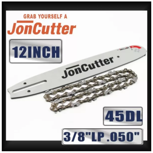 12 inch 3/8 LP .050  45DL Saw chain and Guide Bar Combo For JonCutter Prowler Puppy G2500 Chainsaw