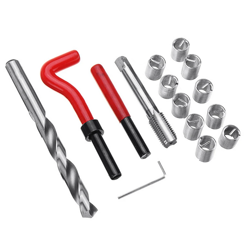15PCS Thread Repair kit bit Set M12x1.25 helicoil coil Twist Drill Tap wook Tool 