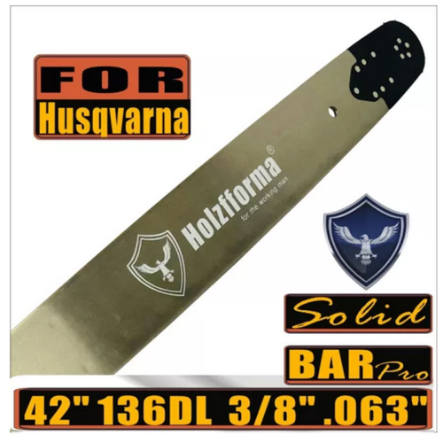 Holzfforma® 42 Inch 3/8 .063 136 Drive Links Guide Bar For Husqvarna 61 66 266 268 272 281 288 365 372 385 390 394 395 480 562 570 575 More Chainsaw