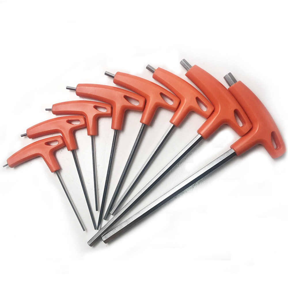 2mm, 2.5mm, 3mm, 4mm, 5mm, 6mm, 8mm, 10mm T Type Handle Flat Ended Hex