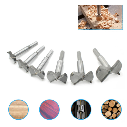 6pcs 30-60mm Forstner Drill Bit Set Hinge Hole Cutters Woodworking Hole Saw Cutter