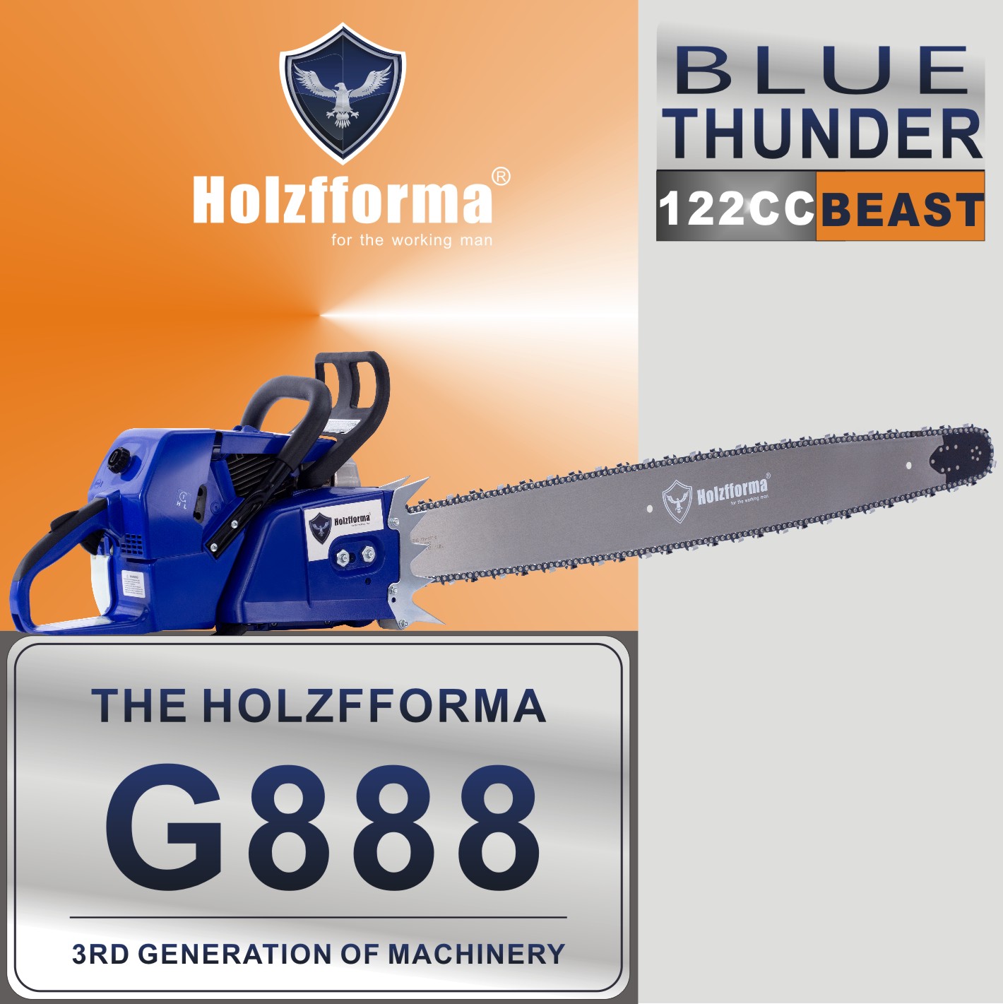 Holzfforma 18" Guide Bar Chain .325" .063" 68DL For Stihl MS170 MS171 MS180 017
