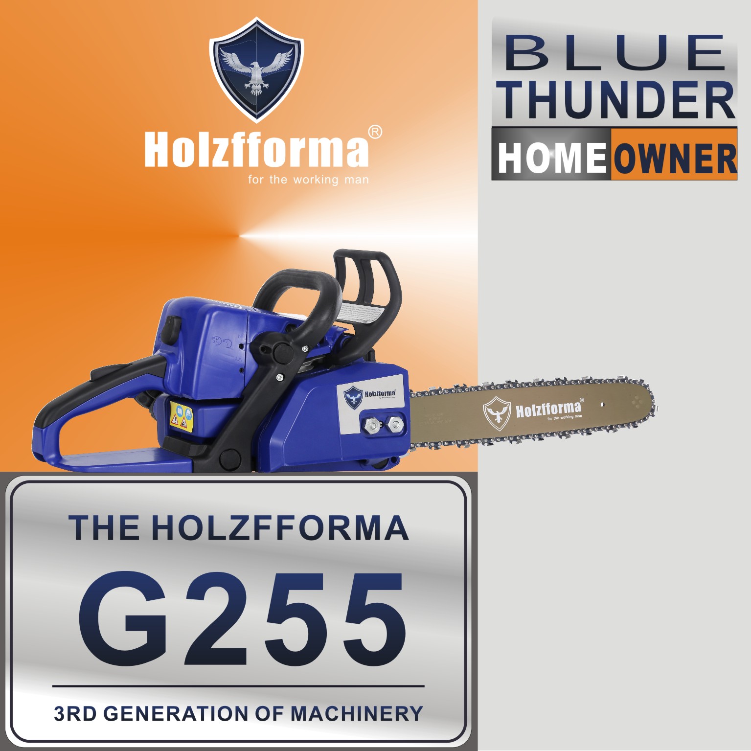 Holzfforma 18" Guide Bar Chain .325" .063" 68DL For Stihl MS170 MS171 MS180 017