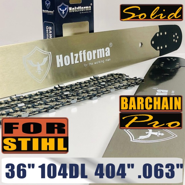 Holzfforma® 36 Inch .404 .063 104 Drive Links Guide Bar & Full Chisel Saw Chain Combo For Stihl 088 MS880 070 090 084 076 075 051 050 and Holzfforma G888 Chainsaw