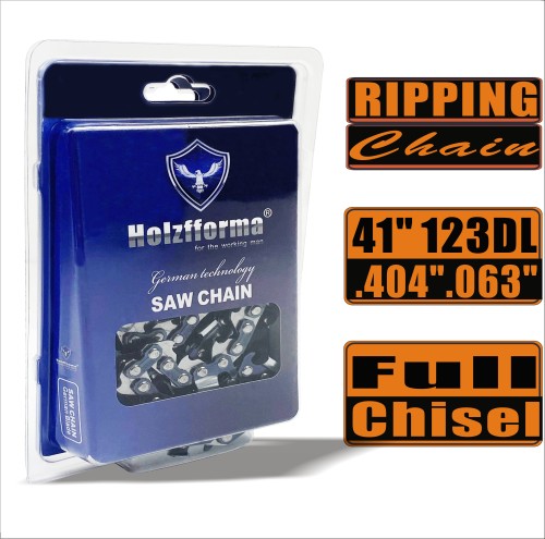 Holzfforma® Ripping Chain Full Chisel .404'' .063'' 41inch 123DL Chainsaw Saw Chain Top Quality German Blades and Links