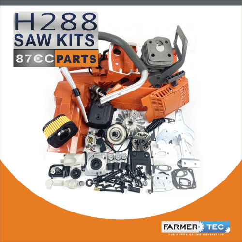 US STOCK - Farmertec Complete Aftermarket Repair Parts Kit For Holzfforma G288 HUSQVARNA 181 281 288 288XP Chainsaw Engine Motor Crankcase Crankshaft Carburetor Fuel Tank Cylinder Piston Ignition Coil Muffler 2-4 Days Delivery Time Fast Shipping For US Customers Only