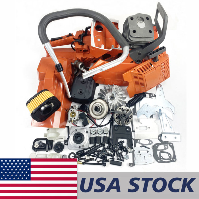 US STOCK - Farmertec Complete Aftermarket Repair Parts Kit For HUSQVARNA 181 281 288 288XP Chainsaw Engine Motor Crankcase Crankshaft Carburetor Fuel Tank Cylinder Piston Ignition Coil Muffler 2-4 Days Delivery Time Fast Shipping For US Customers Only