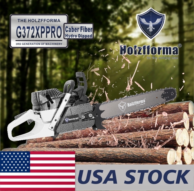 US STOCK - 71cc Holzfforma G372XP PRO Top Grade Chainsaw With Walbro Carburetor Italy Tech Nikasil Cylinder Meteor Piston Caber Ring NGK Plug Double Bumper Strips 2-4 Days Delivery Time Fast Shipping For US Customers Only