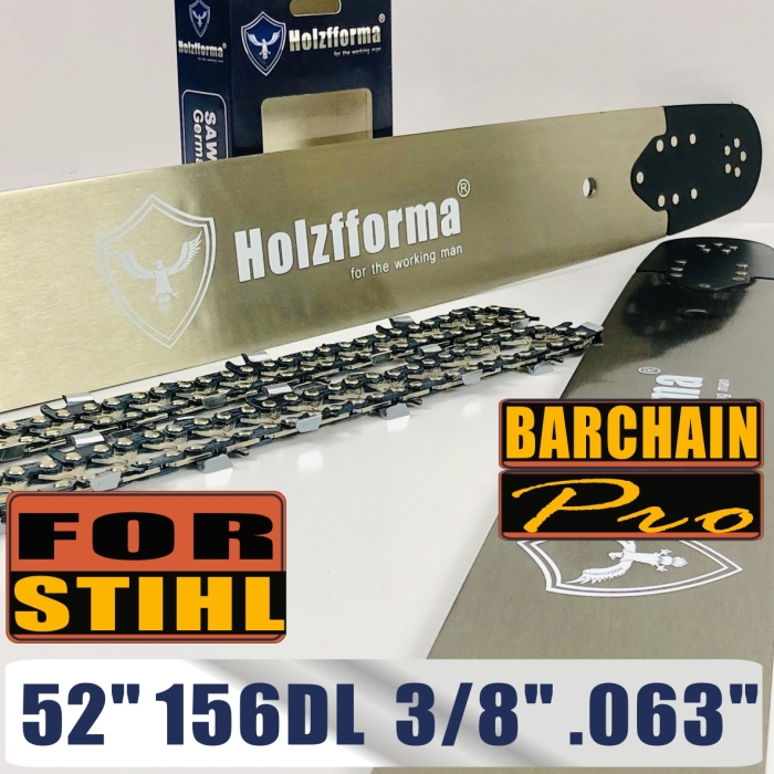 Holzfforma 52inch 3/8  .063  156DL Guide Bar & Saw Chain For MS440 MS441 MS460 MS660 MS661 MS650 Chainsaw