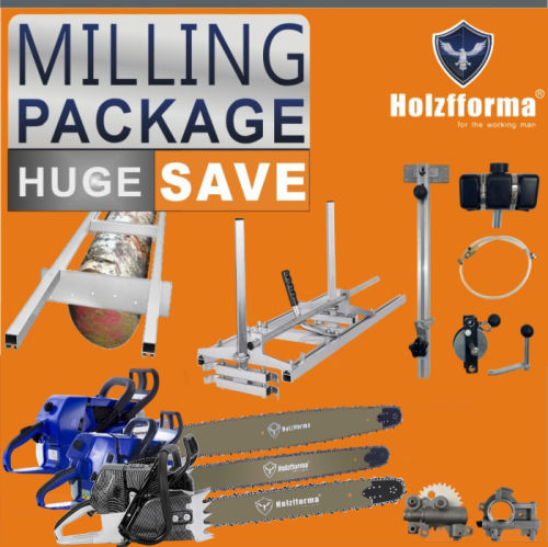 HOLZFFORMA® MILLING PACKAGE Bundle Sale Pick Your 5 Units Mill Equipments, Chainsaw,Chainsaw Mill, Auxiliary Oiler With Winch,9FT Mill Rail,Chain&Bar,High Output Oiler