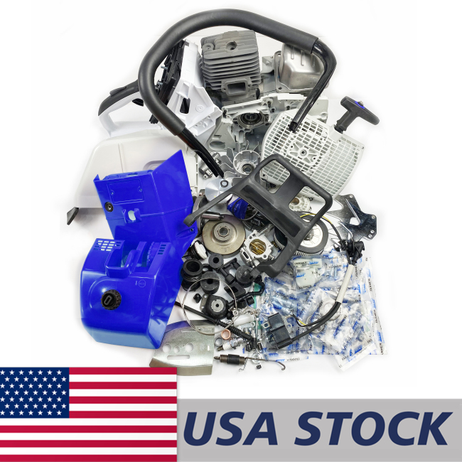 US STOCK -  Farmertec Complete Blue Aftermarket Repair Parts Kit For STIHL MS880 088 Chainsaw Engine Motor Crankcase Crankshaft Carburetor Fuel Tank Cylinder Piston Ignition Coil Muffler 2-4 Days Delivery Time Fast Shipping For US Customers Only
