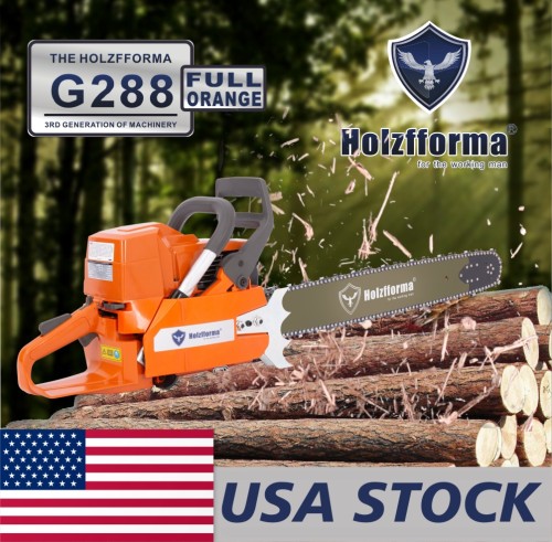 US STOCK - 87cc Holzfforma® Full Orange G288 Gasoline Chain Saw Power Head Without Guide Bar and Chain Top Quality By Farmertec All parts are For Husqvarna 288 Chainsaw 2-4 Days Delivery Time Fast Shipping For US Customers Only