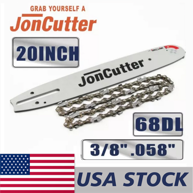 US STOCK - 20 inch 3/8 .058 68DL Saw chain and Guide Bar Combo For JonCutter G5800 Chainsaw 2-4 Days Delivery Time Fast Shipping For US Customers Only