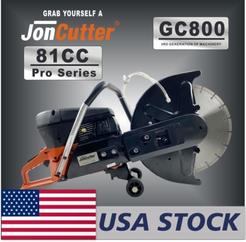US STOCK - 81cc JonCutter GC800 Gasoline Concrete Cut-Off Saw Cement Concrete Cutter Blade Not Included 2-4 Days Delivery Time Fast Shipping For US Customers Only