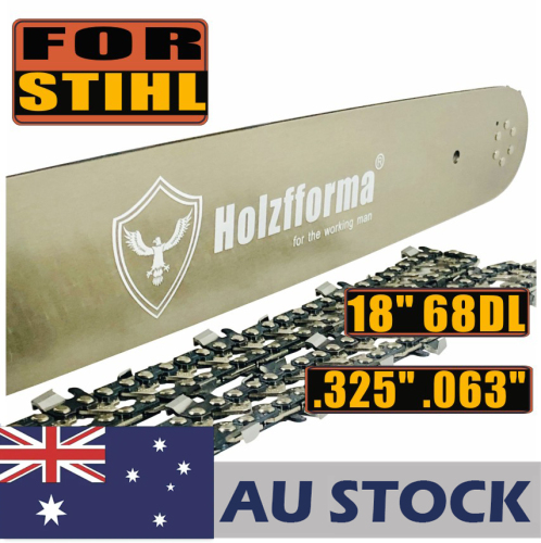 AU STOCK only to AU ADDRESS - Holzfforma® 18Inch Guide Bar &Saw Chain Combo .325  .063  68DL For Stihl MS170 MS171 MS180 MS181 MS190 MS191T MS192T MS200 MS210 MS211 MS230 MS250 017 018  020 021 023 025 Chainsaw 2-4 Days Delivery Time Fast Shipping For AU Customers Only