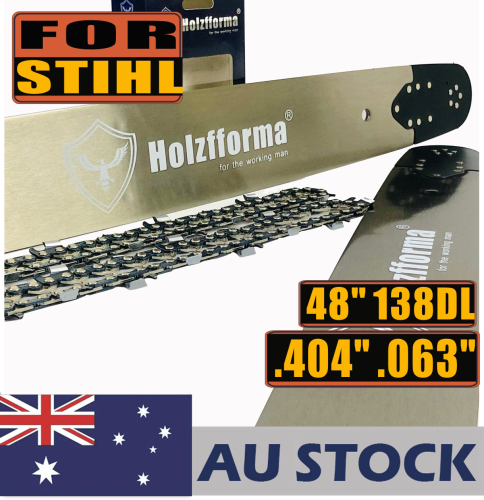 AU STOCK only to AU ADDRESS - Holzfforma 48inch 404” .063” 138DL Guide Bar & Saw Chain For Stihl MS880 088 070 090 084 076 075 051 050 Chainsaw 2-4 Days Delivery Time Fast Shipping For AU Customers Only