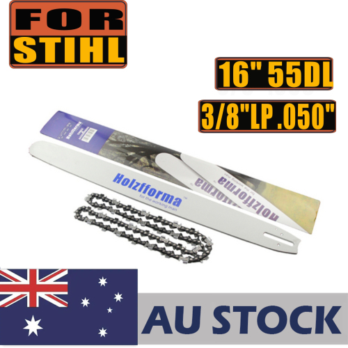 AU STOCK only to AU ADDRESS - Holzfforma® 16 Guide Bar &Saw Chain Combo 3/8 LP .050 55DL For Stihl MS170 MS180 MS181 MS190 MS191T MS192T MS200 MS200T MS210 MS211 MS230 MS250 017 018 020 021 023 025 Chainsaw 2-4 Days Delivery Time Fast Shipping For AU Customers Only