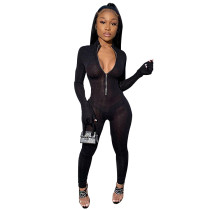 See Through Long Sleeve Jumpsuit 1736120
