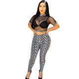 Two Piece Set Crop Top And Pants 5155