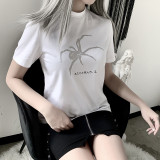 Women Reflecitve Print T Shirt With Spider 92516P
