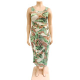 Plus Size Floral Crop Top And Skirt Set 19329