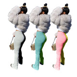 Bottom Zipper Color Block Sweatpants 1163