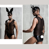 Men Bunny See-through Lingerie Set Play Outfit TJSY7220