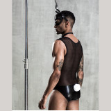 Men Bunny See-through Lingerie Set Play Outfit TJSY7220