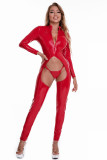 Long Sleeve Crotch Open Cut Out Women Sexy Jumpsuit